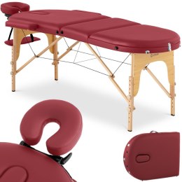 Stół łóżko do masażu przenośne składane z drewnianym stelażem Colmar Red do 227 kg czerwone Physa