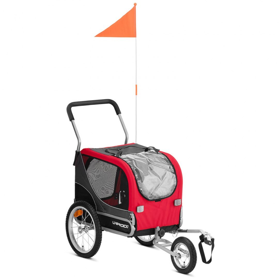 Wózek przyczepka rowerowa transportowa z plandeką do przewozu zwierząt psów do 20 kg UNIPRODO Wózek przyczepka rowerowa transportowa z plandeką do przewozu zwierząt psów do 20 kg UNIPRODO