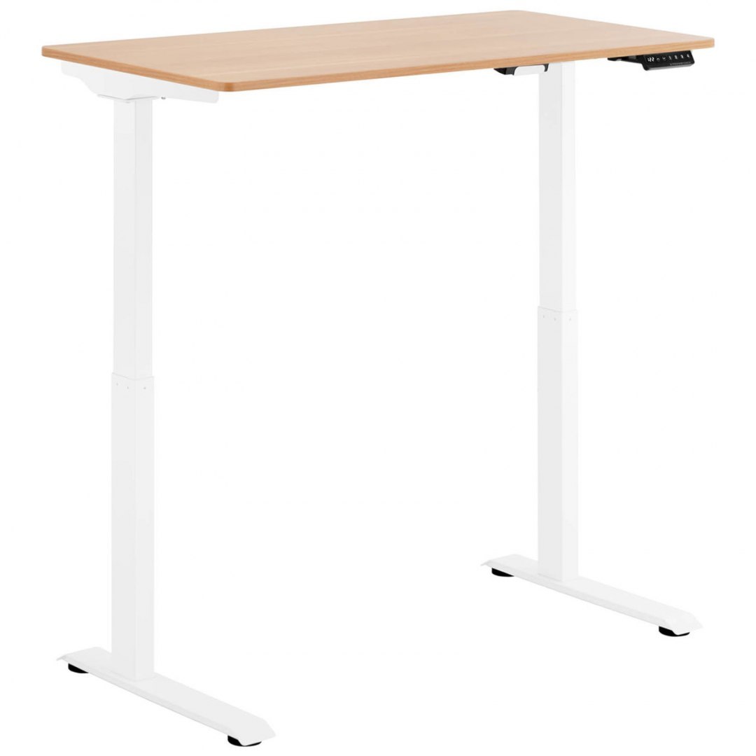 Biurko z regulacją wysokości eletryczne blat 120x60 cm wys. 730-1233 mm BIAŁO-BRĄZOWE FROMM&STARCK Biurko z regulacją wysokości eletryczne blat 120x60 cm wys. 730-1233 mm BIAŁO-BRĄZOWE FROMM&STARCK