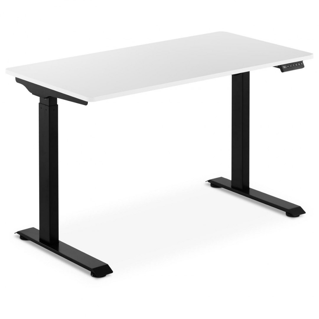 Biurko z regulacją wysokości eletryczne blat 120x60 cm wys. 730-1233 mm BIAŁO-CZARNE FROMM&STARCK Biurko z regulacją wysokości eletryczne blat 120x60 cm wys. 730-1233 mm BIAŁO-CZARNE FROMM&STARCK