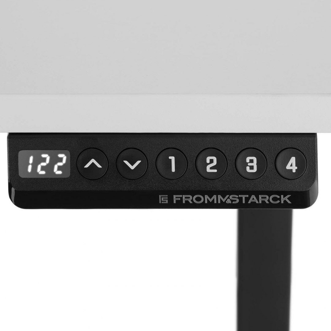 Biurko z regulacją wysokości eletryczne blat 120x60 cm wys. 730-1233 mm BIAŁO-CZARNE FROMM&STARCK Biurko z regulacją wysokości eletryczne blat 120x60 cm wys. 730-1233 mm BIAŁO-CZARNE FROMM&STARCK