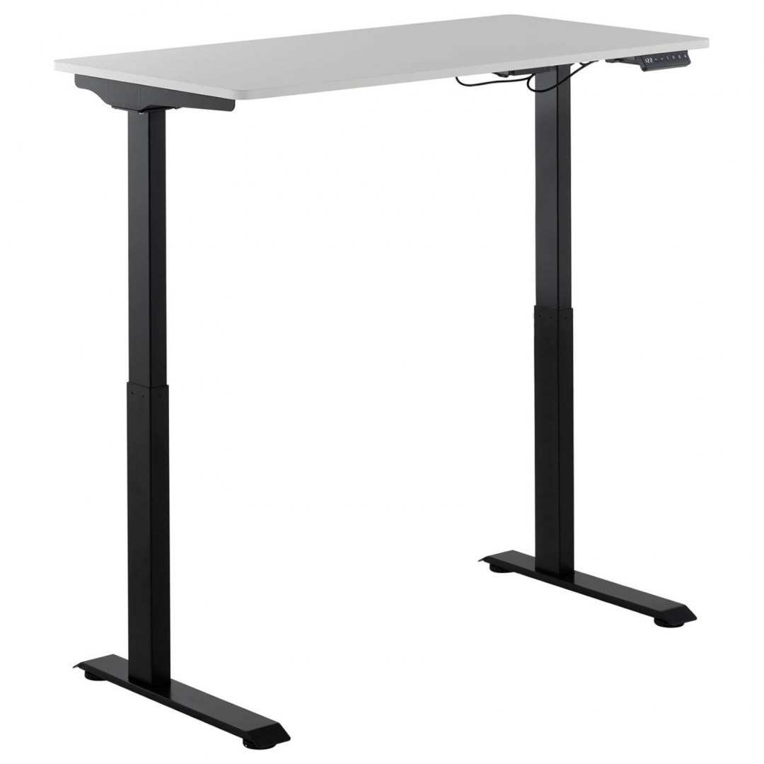 Biurko z regulacją wysokości eletryczne blat 120x60 cm wys. 730-1233 mm BIAŁO-CZARNE FROMM&STARCK Biurko z regulacją wysokości eletryczne blat 120x60 cm wys. 730-1233 mm BIAŁO-CZARNE FROMM&STARCK