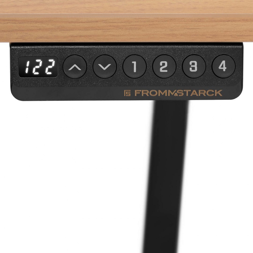 Biurko z regulacją wysokości eletryczne blat 120x60 cm wys. 730-1233 mm CZARNO-BRĄZOWE FROMM&STARCK Biurko z regulacją wysokości eletryczne blat 120x60 cm wys. 730-1233 mm CZARNO-BRĄZOWE FROMM&STARCK