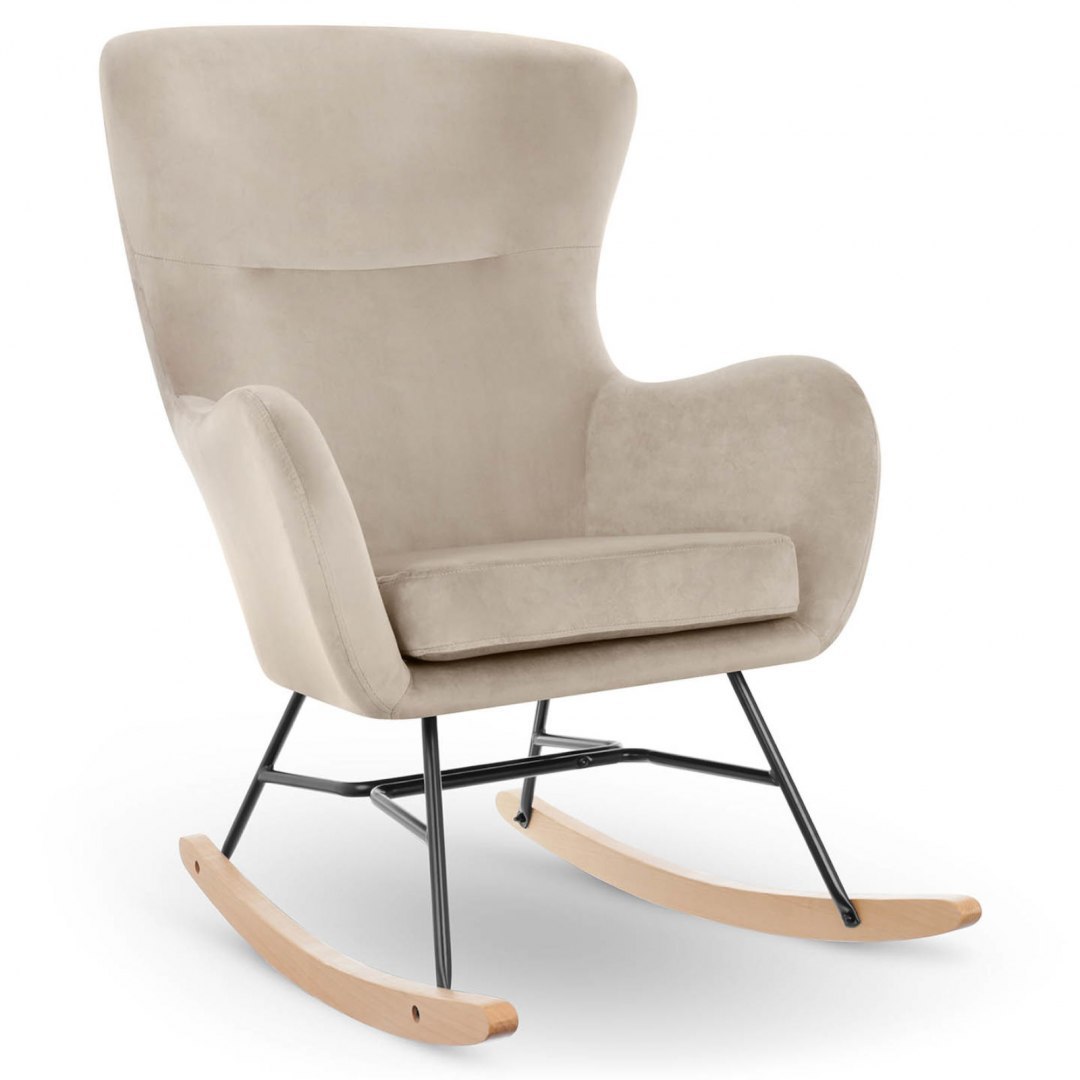 Fotel bujany uszak na drewanianych płozach wys. 100 cm SZARY FROMM&STARCK Fotel bujany uszak na drewanianych płozach wys. 100 cm SZARY FROMM&STARCK