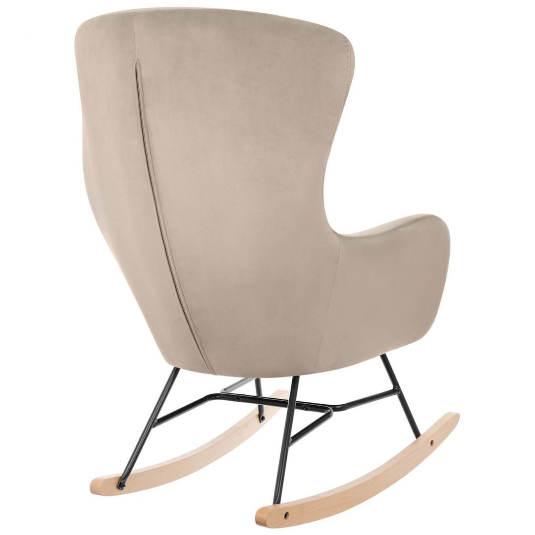 Fotel bujany uszak na drewanianych płozach wys. 100 cm SZARY FROMM&STARCK Fotel bujany uszak na drewanianych płozach wys. 100 cm SZARY FROMM&STARCK