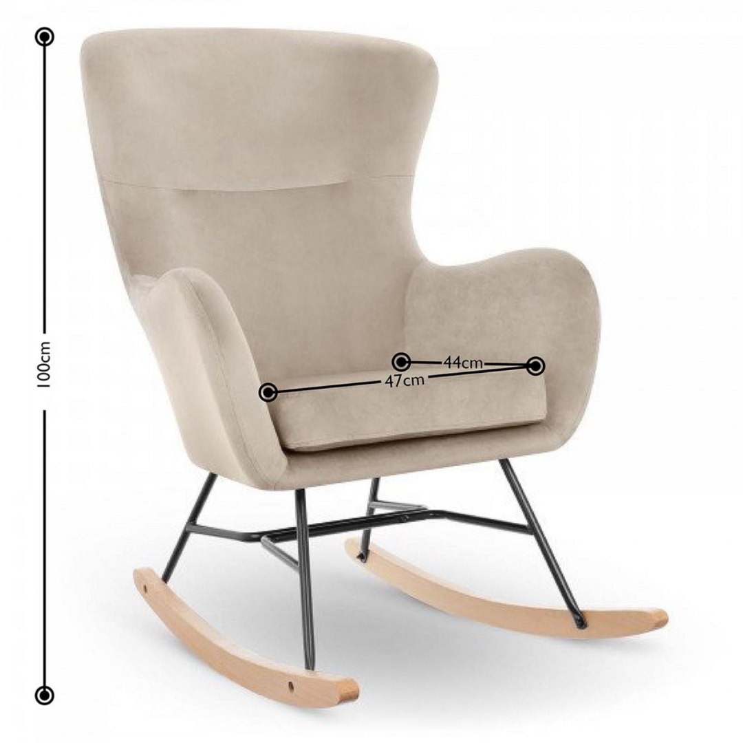 Fotel bujany uszak na drewanianych płozach wys. 100 cm SZARY FROMM&STARCK Fotel bujany uszak na drewanianych płozach wys. 100 cm SZARY FROMM&STARCK