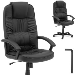 Fotel krzesło biurowe obrotowe regulowane EKOSKÓRA do 100 kg CZARNY FROMM&amp;STARCK