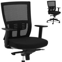 Fotel krzesło biurowe obrotowe regulowane oparcie siatkowe do 100 kg CZARNY FROMM&amp;STARCK