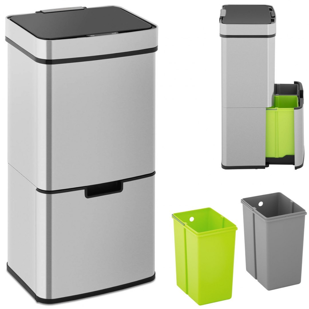 Kosz na śmieci automatyczny bezdotykowy z czujnikiem ruchu 30 cm - 3 kosze 72 l FROMM&STARCK Kosz na śmieci automatyczny bezdotykowy z czujnikiem ruchu 30 cm - 3 kosze 72 l FROMM&STARCK
