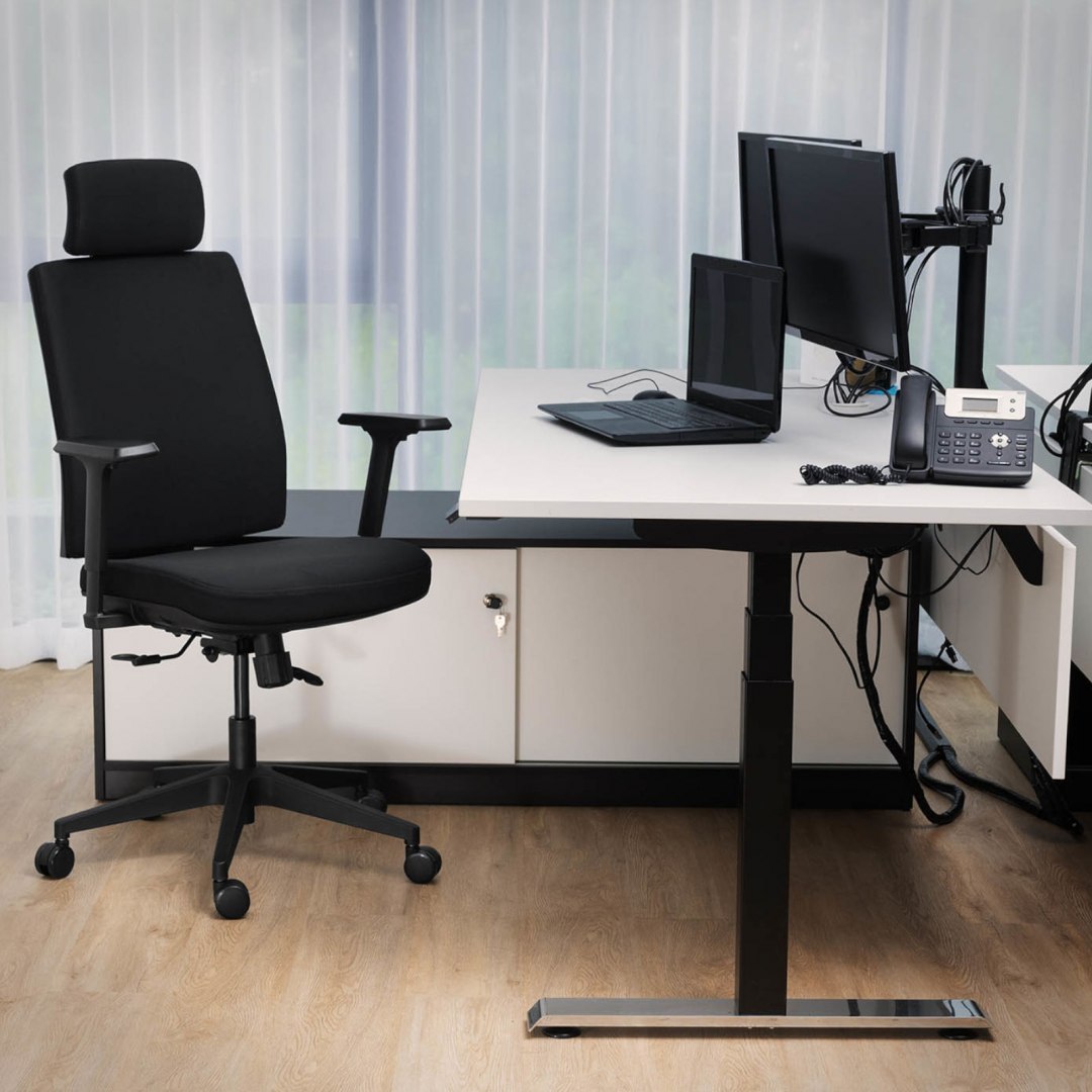Krzesło fotel biurowy ergonomiczny obrotowy z zagłówkiem maks. 200 kg FROMM&STARCK Krzesło fotel biurowy ergonomiczny obrotowy z zagłówkiem maks. 200 kg FROMM&STARCK
