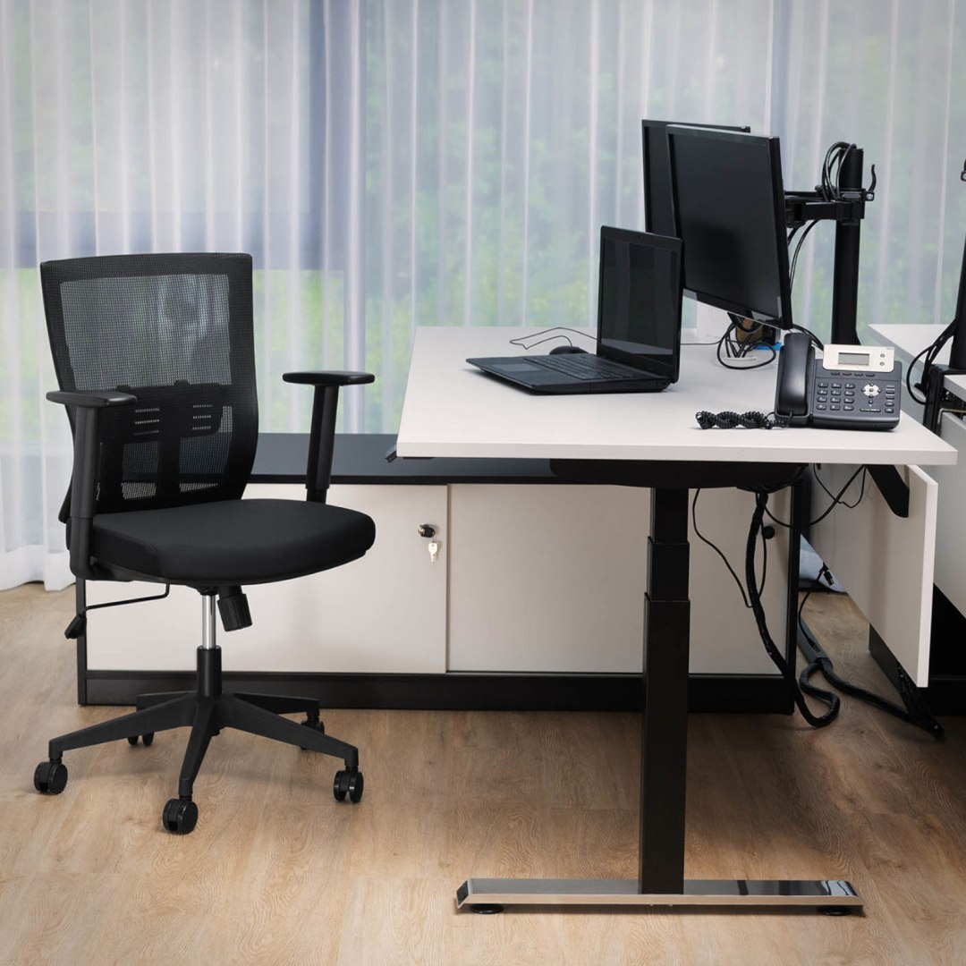 Krzesło fotel biurowy ergonomiczny z oparciem siatkowym i podparciem lędźwi maks. 150 kg FROMM&STARCK Krzesło fotel biurowy ergonomiczny z oparciem siatkowym i podparciem lędźwi maks. 150 kg FROMM&STARCK
