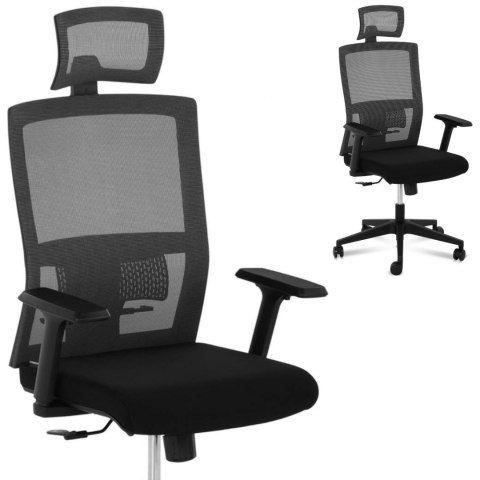 Krzesło fotel biurowy siatkowy ergonomiczny z podparciem lędźwi i zagłówkiem maks. 150 kg FROMM&amp;STARCK