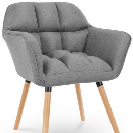 Krzesło fotel tapicerowany do salonu biura nowoczesny CIEMNOSZARY FROMM&amp;STARCK