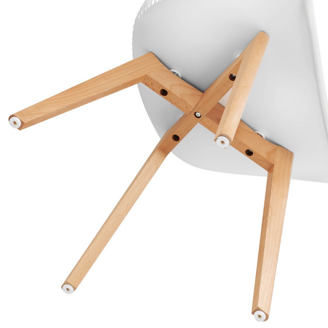 Krzesło kubełkowe skandynawskie z drewnianymi nogami nowoczesne maks. 150 kg 2 szt. BIAŁE FROMM&amp;STARCK