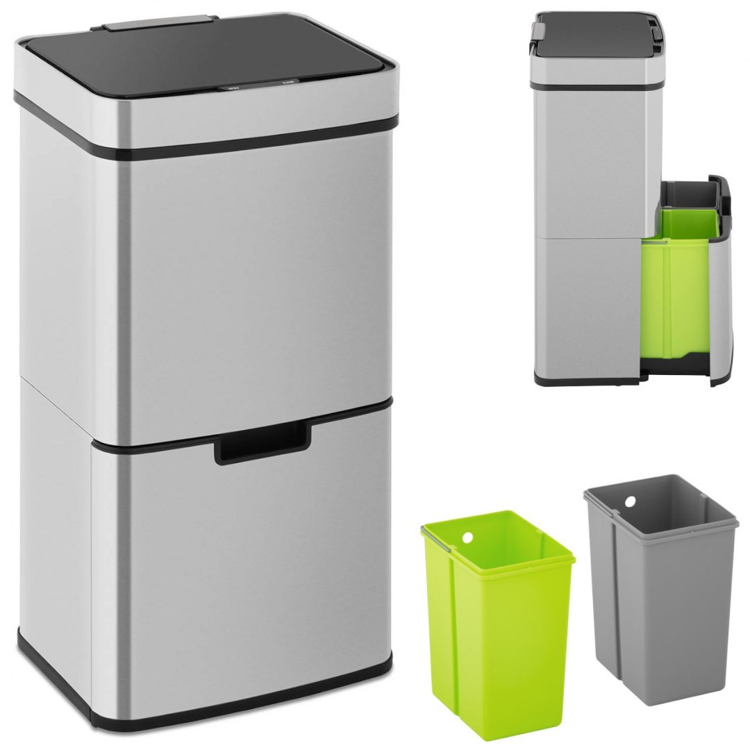 Kosz na śmieci automatyczny bezdotykowy z czujnikiem ruchu 30 cm - 3 kosze 67 l FROMM&STARCK Kosz na śmieci automatyczny bezdotykowy z czujnikiem ruchu 30 cm - 3 kosze 67 l FROMM&STARCK