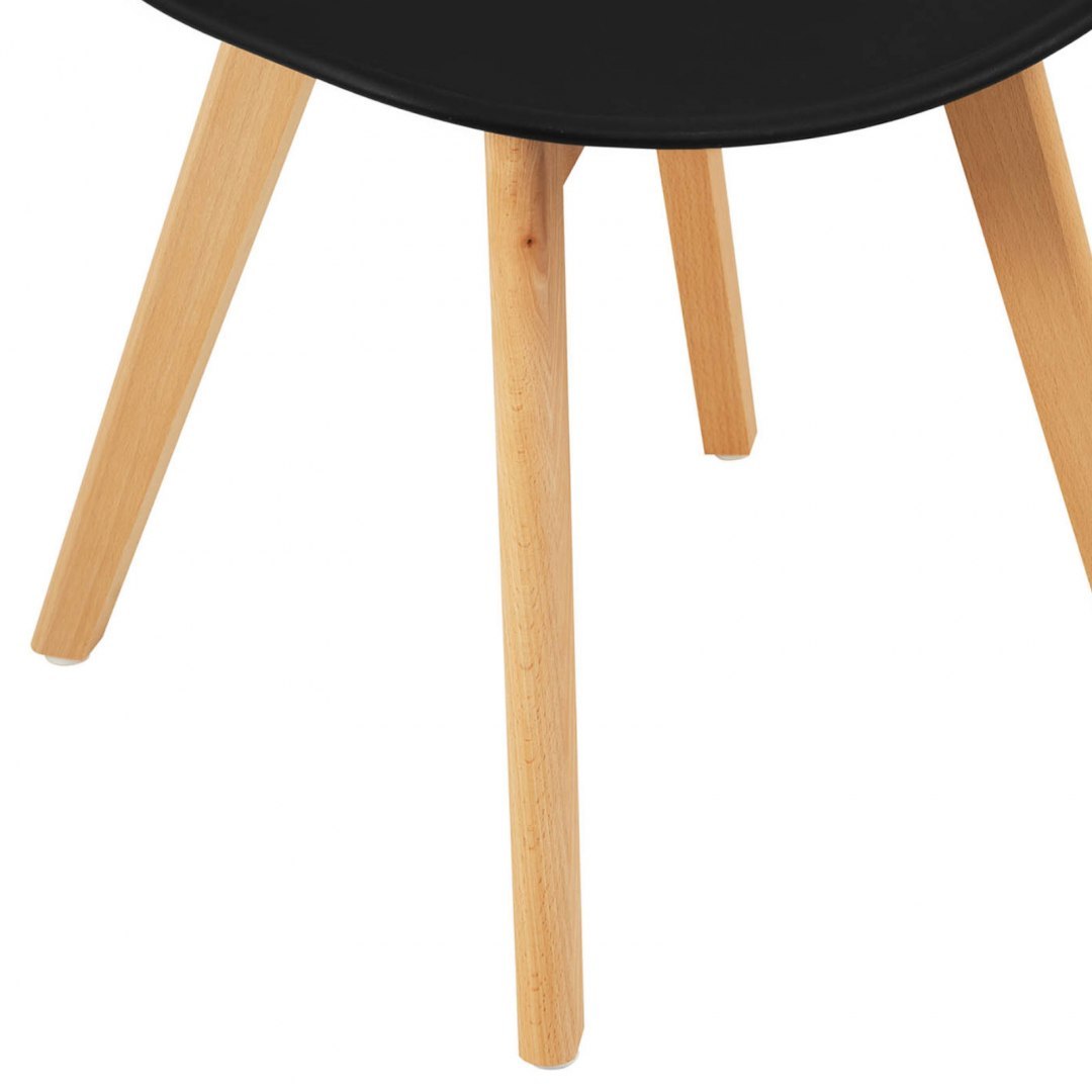 Krzesło skandynawskie z drewnianymi nogami do domu restauracji maks. 150 kg 4 szt. CZARNE FROMM&amp;STARCK