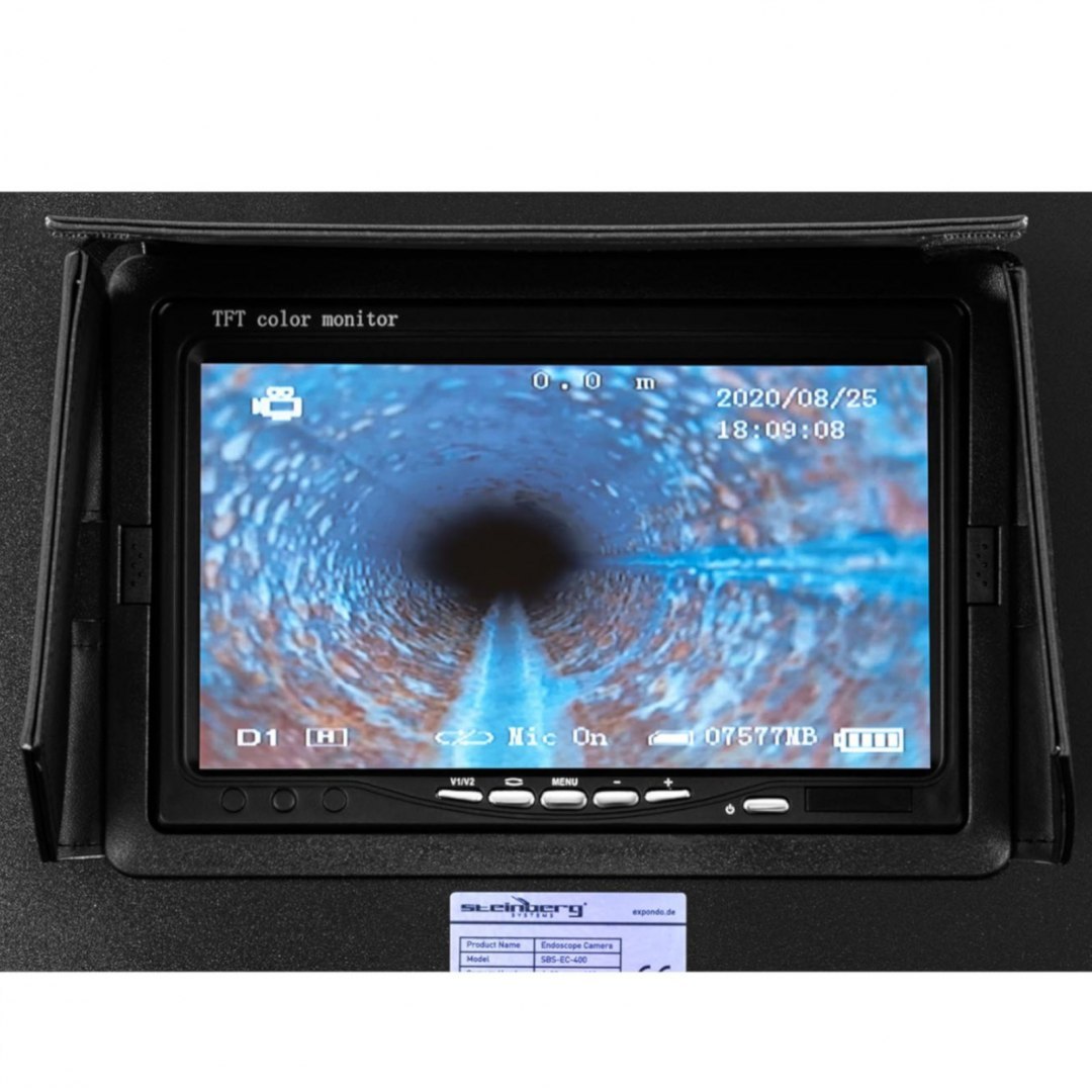 Endoskop kamera inspekcyjna LCD TFT 7'' śr. rur 40-80 mm dł. 50m Steinberg Systems Endoskop kamera inspekcyjna LCD TFT 7'' śr. rur 40-80 mm dł. 50m Steinberg Systems