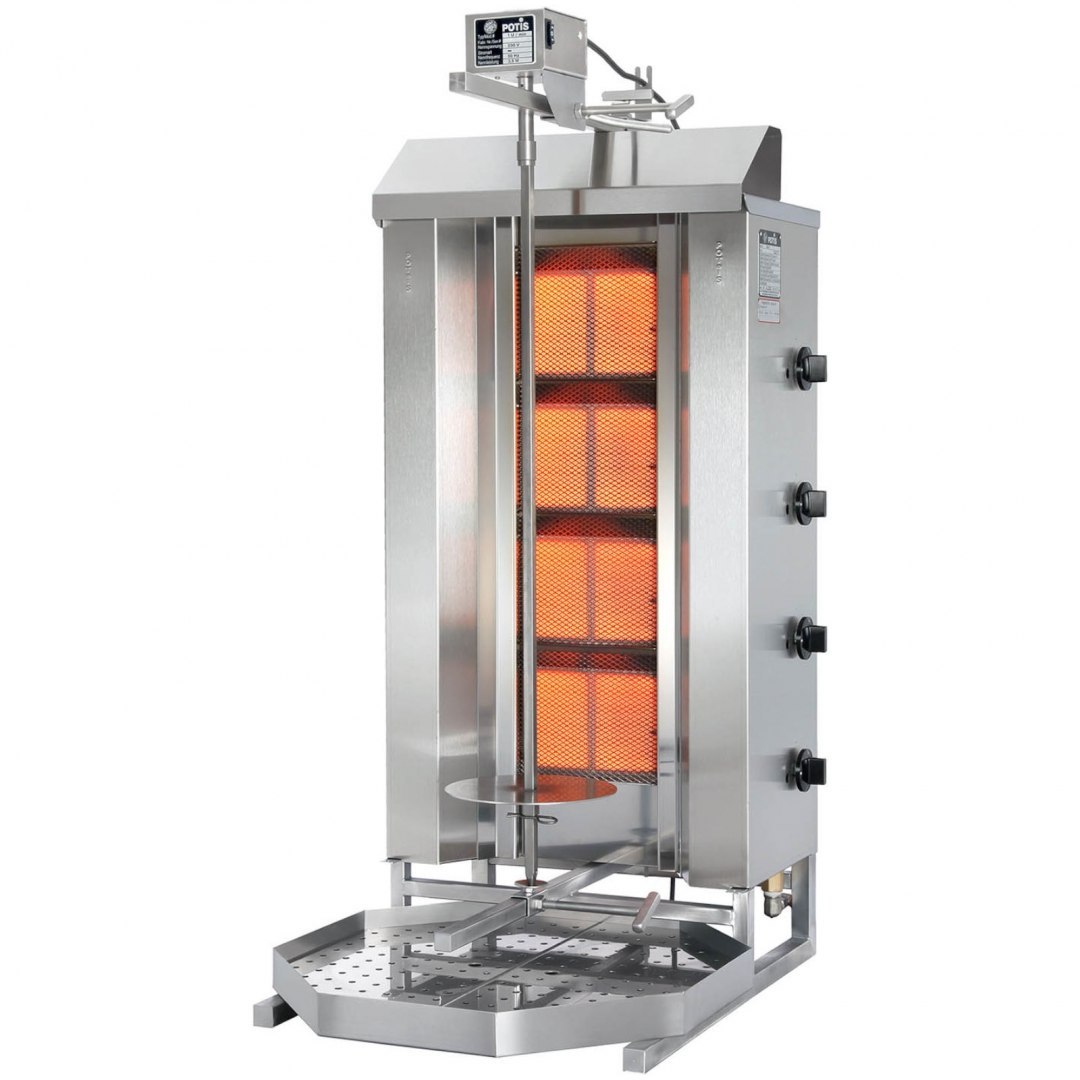 Grill piec do kebaba gyrosa gazowy profesjonalny LPG POTIS wsad 70 kg 230 V 11.2 kW POTIS Grill piec do kebaba gyrosa gazowy profesjonalny LPG POTIS wsad 70 kg 230 V 11.2 kW POTIS