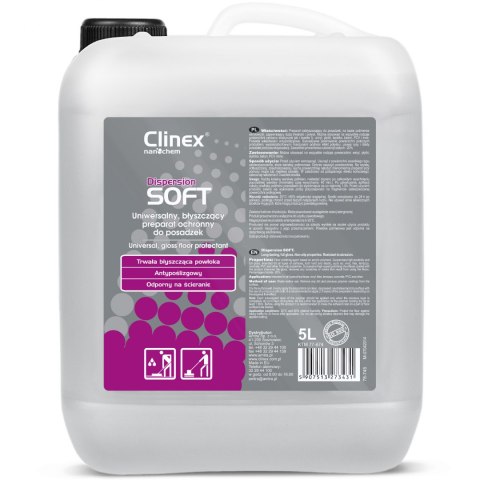 Preparat nabłyszczający do posadzek winyl płytki lastriko beton PCV CLINEX Dispersion SOFT 5L Clinex
