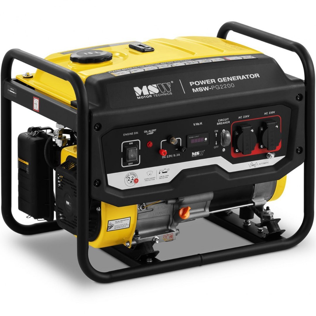 Agregat prądotwórczy generator prądu z rozruchem ręcznym 15 l 230 V 2200 W MSW Agregat prądotwórczy generator prądu z rozruchem ręcznym 15 l 230 V 2200 W MSW
