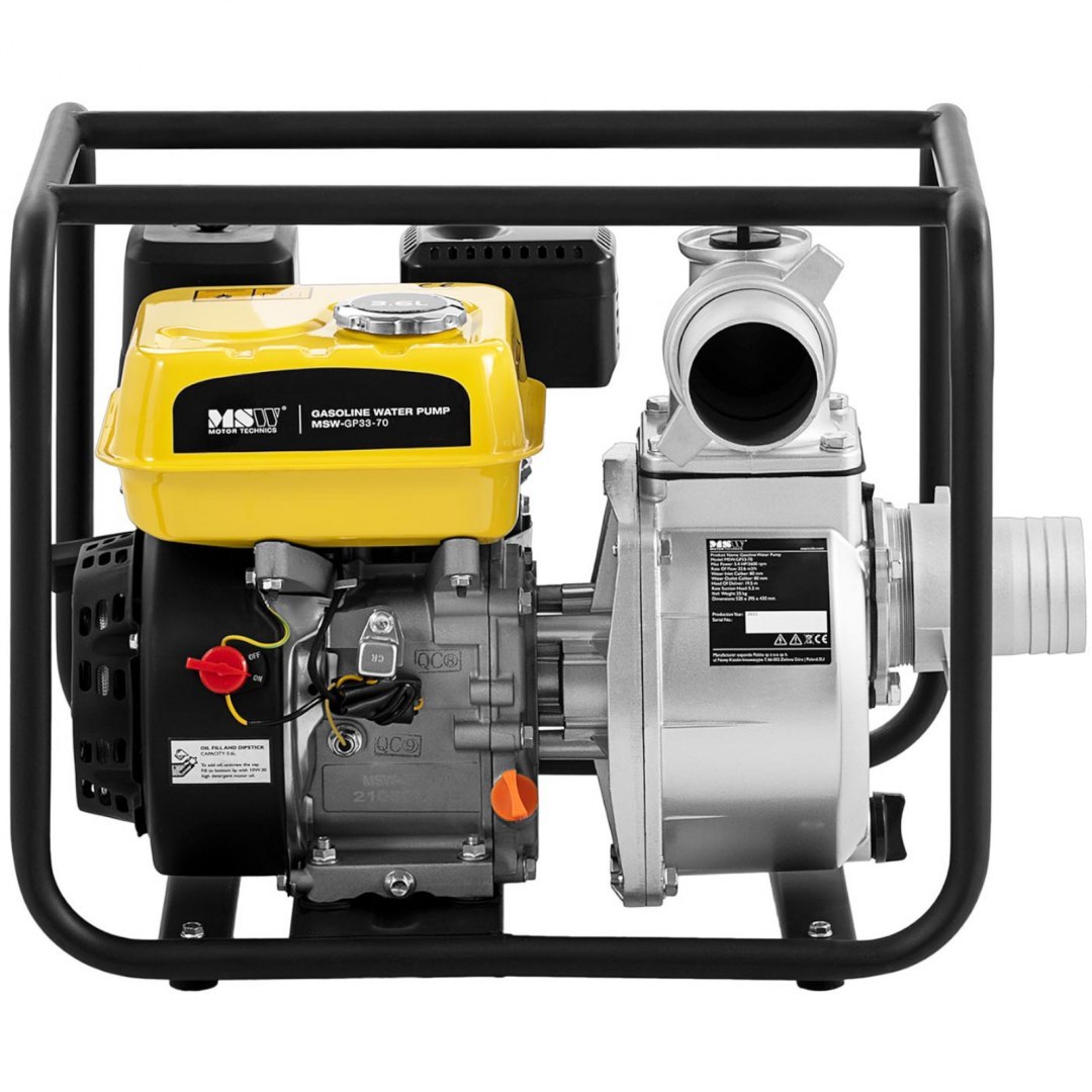 Motopompa pompa spalinowa do wody 7 KM 3.6 l 3600 obr./min MSW Motopompa pompa spalinowa do wody 7 KM 3.6 l 3600 obr./min MSW