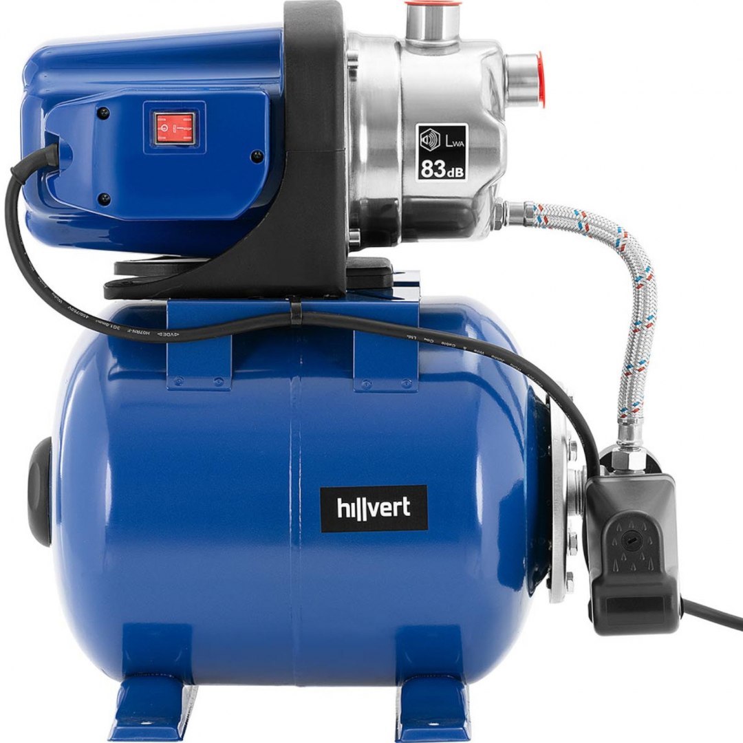 Pompa hydroforowa ciśnieniowa samozasysająca do pompowania wody 19 l 3.5 m3/h 1000 W Hillvert Pompa hydroforowa ciśnieniowa samozasysająca do pompowania wody 19 l 3.5 m3/h 1000 W Hillvert