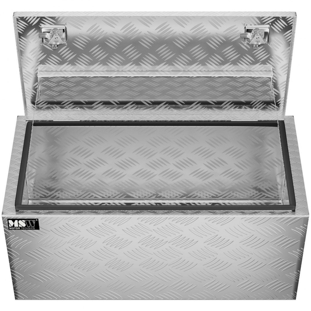 Skrzynia narzędziowa transportowa aluminiowa zamykana na klucz 119 l 91 x 45 x 44.5 cm MSW Skrzynia narzędziowa transportowa aluminiowa zamykana na klucz 119 l 91 x 45 x 44.5 cm MSW