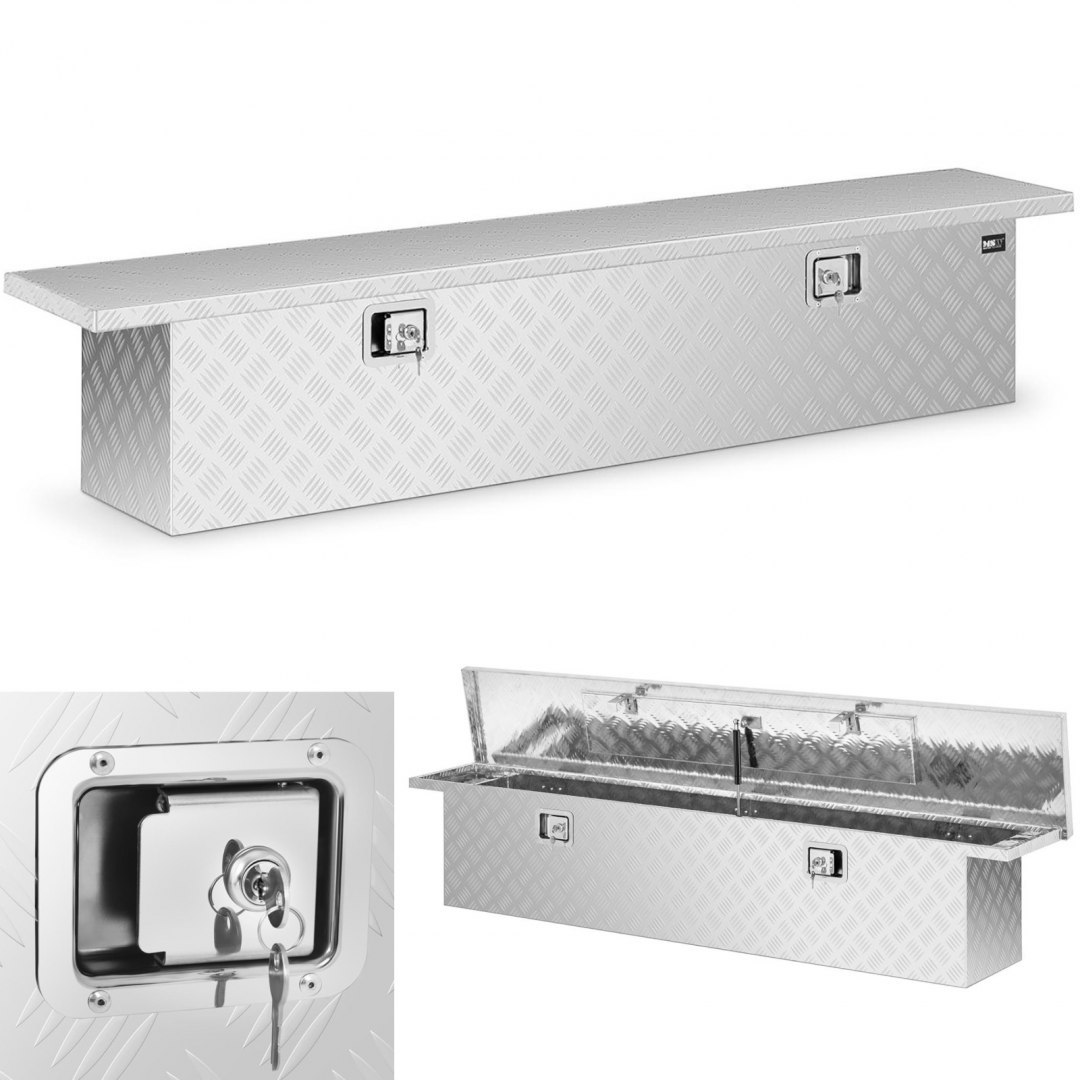 Skrzynka narzędziowa transportowa aluminiowa zamykana na klucz 180 l 176 x 30 x 34.5 cm MSW Skrzynka narzędziowa transportowa aluminiowa zamykana na klucz 180 l 176 x 30 x 34.5 cm MSW