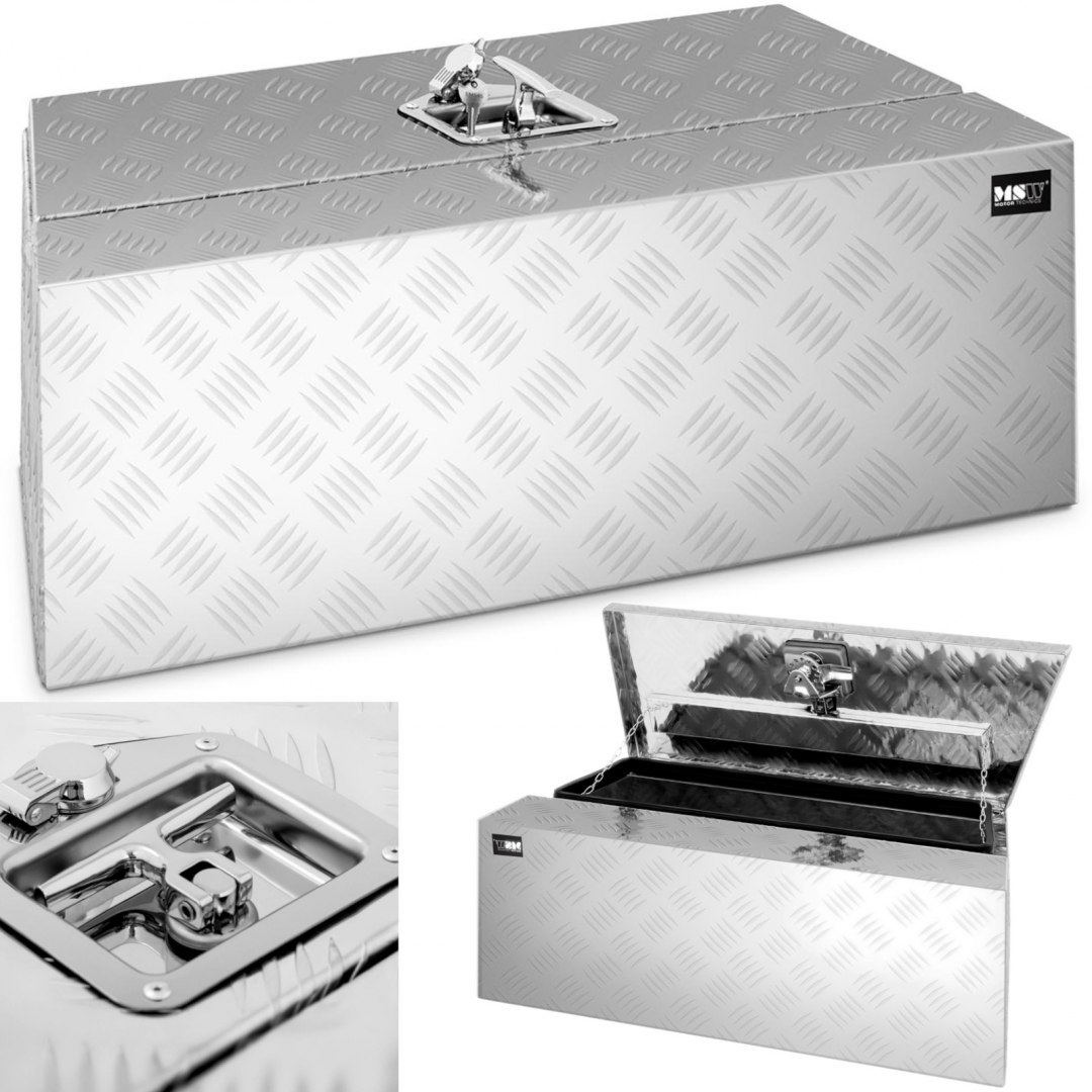 Skrzynka narzędziowa transportowa aluminiowa zamykana na klucz 75 l 75 x 25 x 40 cm MSW Skrzynka narzędziowa transportowa aluminiowa zamykana na klucz 75 l 75 x 25 x 40 cm MSW