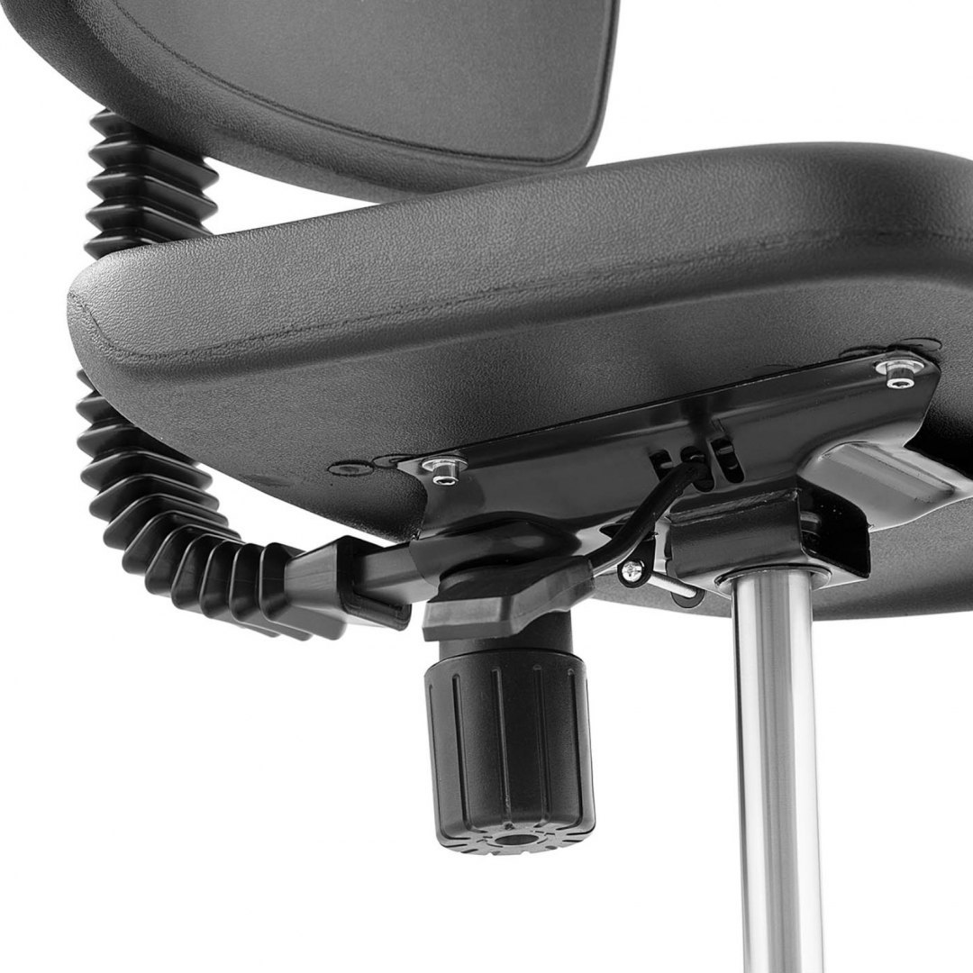 Krzesło robocze warsztatowe z oparciem do 120 kg 410-550 mm czarne FROMM&amp;STARCK
