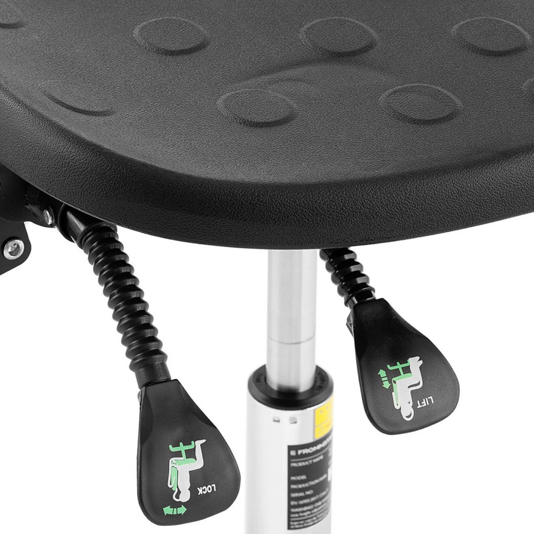 Krzesło robocze warsztatowe z oparciem podnóżkiem CHROM do 120 kg 515-780 mm czarne FROMM&STARCK Krzesło robocze warsztatowe z oparciem podnóżkiem CHROM do 120 kg 515-780 mm czarne FROMM&STARCK