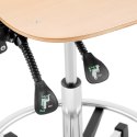 Krzesło robocze warsztatowe z oparciem podnóżkiem ze sklejki CHROM do 120 kg 550-800 mm FROMM&amp;STARCK