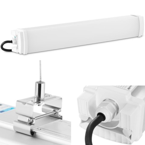 Lampa oprawa LED wodoodporna hermetyczna do magazynu hali IP65 3300 lm 60 cm 30 W WIESENFIELD Lampa oprawa LED wodoodporna hermetyczna do magazynu hali IP65 3300 lm 60 cm 30 W WIESENFIELD
