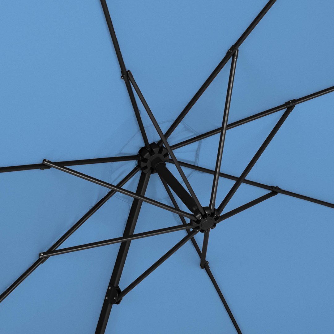 Parasol ogrodowy na wysięgniku bocznym uchylny okrągły śr. 300 cm niebieski UNIPRODO Parasol ogrodowy na wysięgniku bocznym uchylny okrągły śr. 300 cm niebieski UNIPRODO