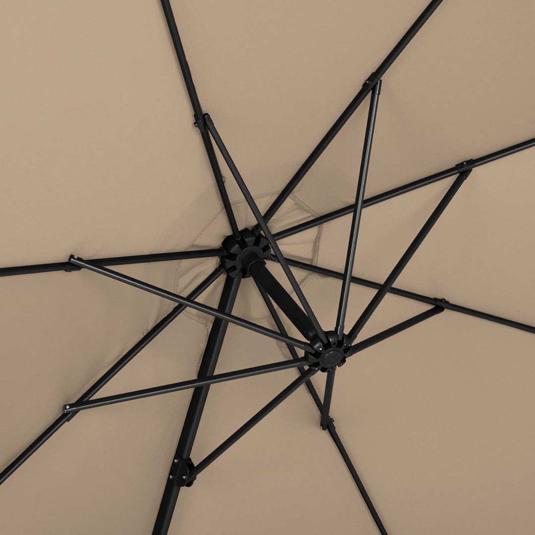 Parasol ogrodowy na wysięgniku bocznym uchylny okrągły śr. 300 cm szarobrązowy UNIPRODO Parasol ogrodowy na wysięgniku bocznym uchylny okrągły śr. 300 cm szarobrązowy UNIPRODO