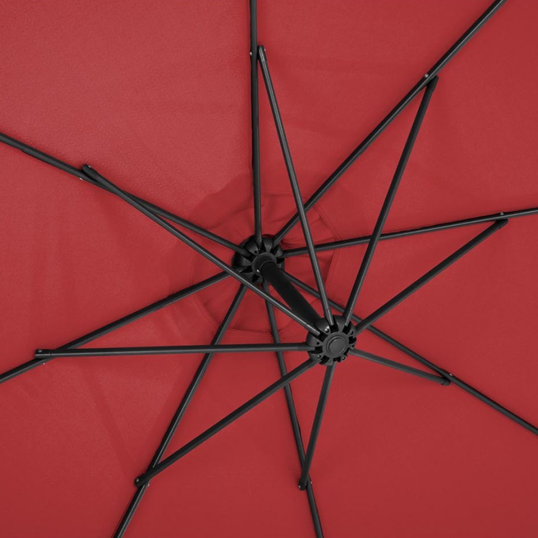 Parasol ogrodowy na wysięgniku okrągły uchylny śr. 300 cm bordowy UNIPRODO Parasol ogrodowy na wysięgniku okrągły uchylny śr. 300 cm bordowy UNIPRODO