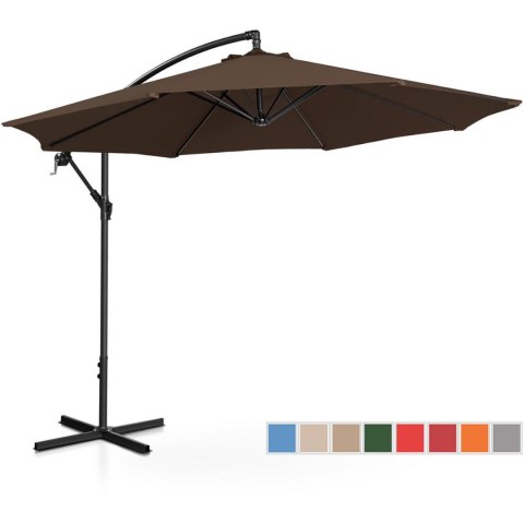 Parasol ogrodowy na wysięgniku okrągły uchylny śr. 300 cm brązowy UNIPRODO Parasol ogrodowy na wysięgniku okrągły uchylny śr. 300 cm brązowy UNIPRODO