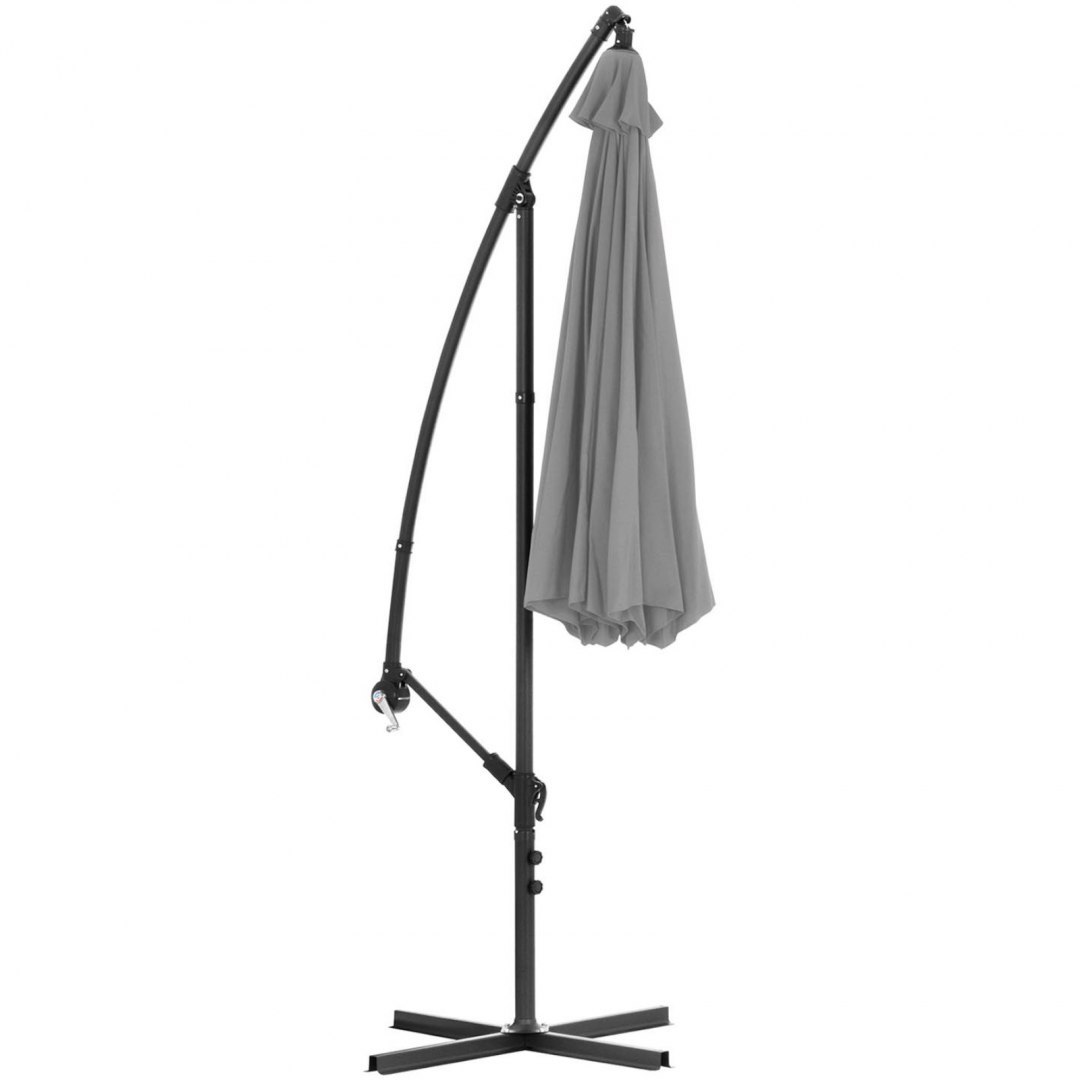 Parasol ogrodowy na wysięgniku okrągły uchylny śr. 300 cm ciemnoszary UNIPRODO Parasol ogrodowy na wysięgniku okrągły uchylny śr. 300 cm ciemnoszary UNIPRODO