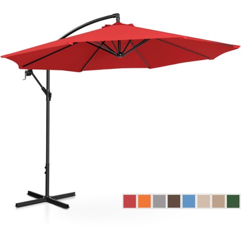 Parasol ogrodowy na wysięgniku okrągły uchylny śr. 300 cm czerwony UNIPRODO Parasol ogrodowy na wysięgniku okrągły uchylny śr. 300 cm czerwony UNIPRODO