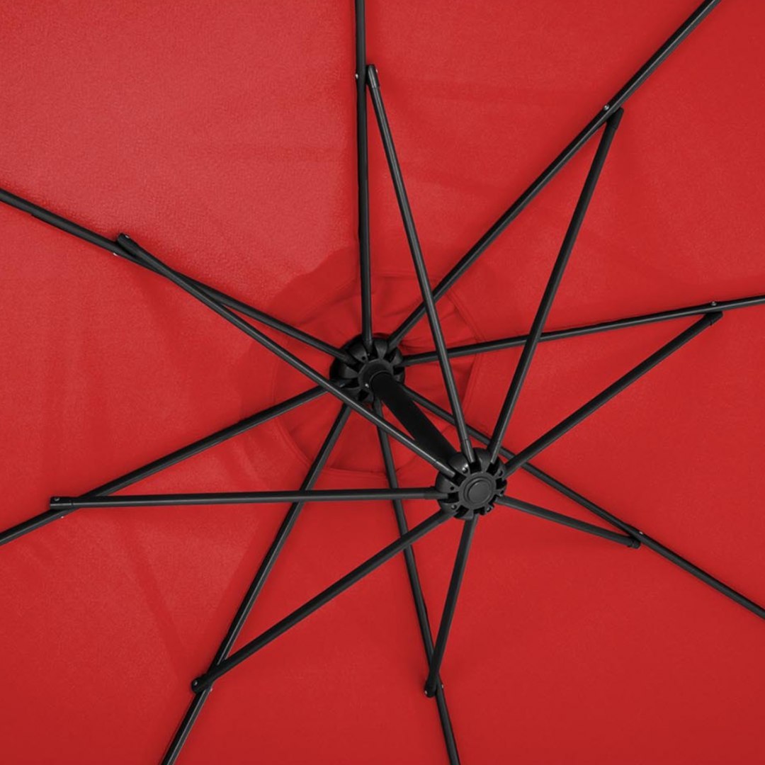 Parasol ogrodowy na wysięgniku okrągły uchylny śr. 300 cm czerwony UNIPRODO Parasol ogrodowy na wysięgniku okrągły uchylny śr. 300 cm czerwony UNIPRODO
