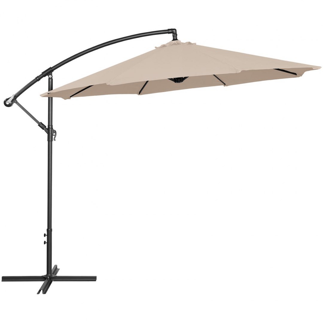 Parasol ogrodowy na wysięgniku okrągły uchylny śr. 300 cm kremowy UNIPRODO Parasol ogrodowy na wysięgniku okrągły uchylny śr. 300 cm kremowy UNIPRODO