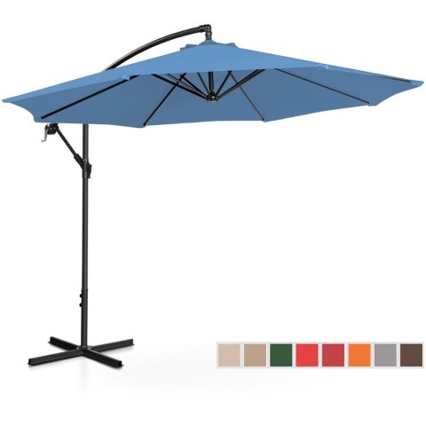 Parasol ogrodowy na wysięgniku okrągły uchylny śr. 300 cm niebieski UNIPRODO Parasol ogrodowy na wysięgniku okrągły uchylny śr. 300 cm niebieski UNIPRODO