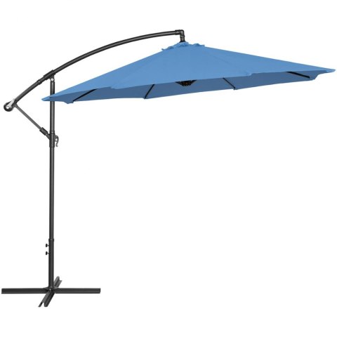 Parasol ogrodowy na wysięgniku okrągły uchylny śr. 300 cm niebieski UNIPRODO Parasol ogrodowy na wysięgniku okrągły uchylny śr. 300 cm niebieski UNIPRODO