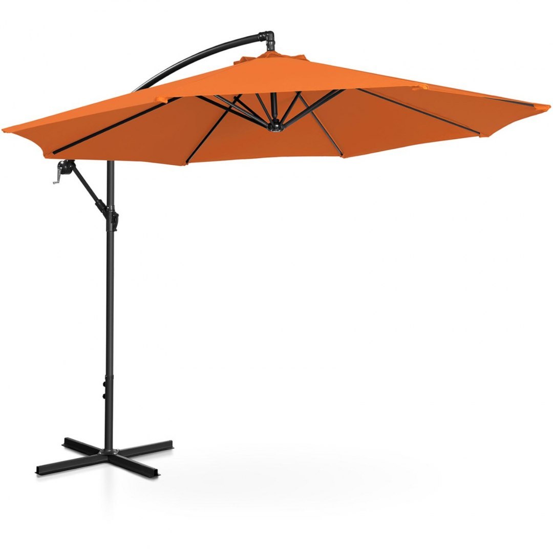 Parasol ogrodowy na wysięgniku okrągły uchylny śr. 300 cm pomarańczowy UNIPRODO Parasol ogrodowy na wysięgniku okrągły uchylny śr. 300 cm pomarańczowy UNIPRODO
