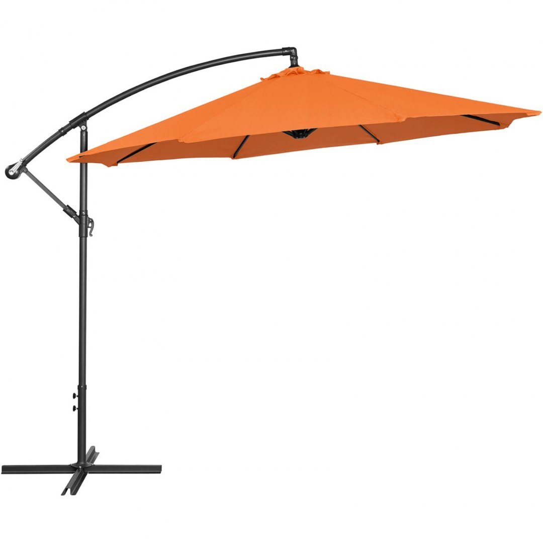 Parasol ogrodowy na wysięgniku okrągły uchylny śr. 300 cm pomarańczowy UNIPRODO Parasol ogrodowy na wysięgniku okrągły uchylny śr. 300 cm pomarańczowy UNIPRODO