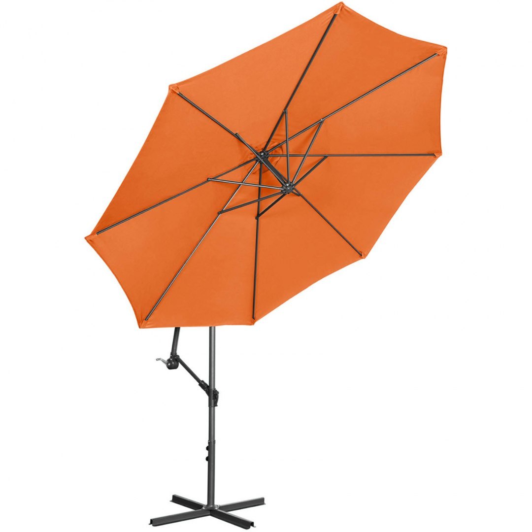 Parasol ogrodowy na wysięgniku okrągły uchylny śr. 300 cm pomarańczowy UNIPRODO Parasol ogrodowy na wysięgniku okrągły uchylny śr. 300 cm pomarańczowy UNIPRODO