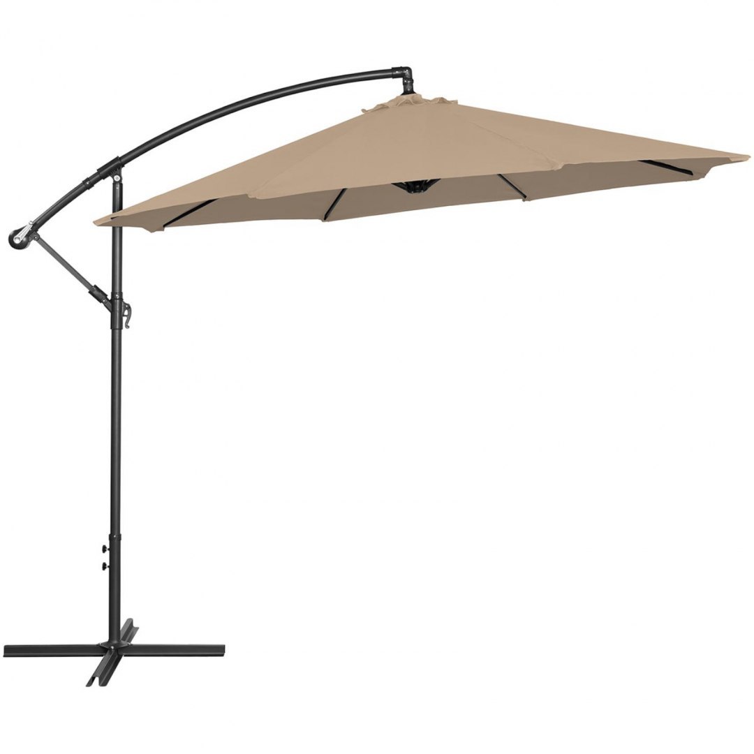 Parasol ogrodowy na wysięgniku okrągły uchylny śr. 300 cm szarobrązowy UNIPRODO Parasol ogrodowy na wysięgniku okrągły uchylny śr. 300 cm szarobrązowy UNIPRODO