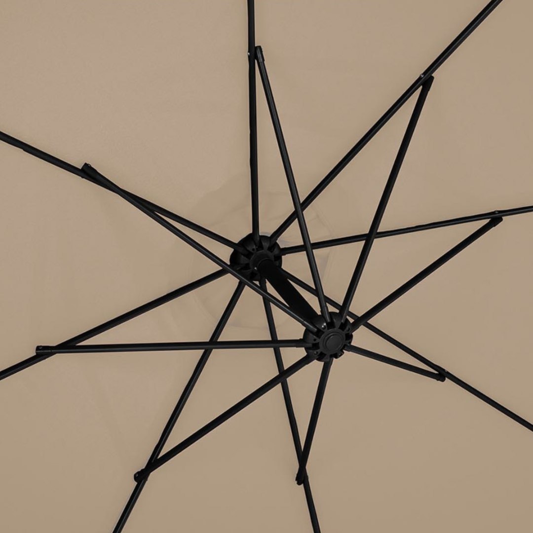 Parasol ogrodowy na wysięgniku okrągły uchylny śr. 300 cm szarobrązowy UNIPRODO Parasol ogrodowy na wysięgniku okrągły uchylny śr. 300 cm szarobrązowy UNIPRODO