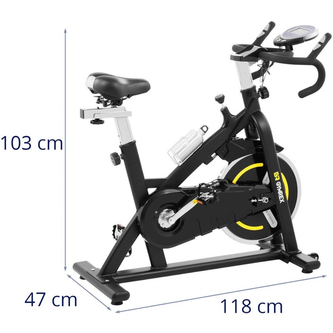 Rower rowerek stacjonarny spinningowy treningowy do 120 kg - koło zamachowe 8 kg GYMREX Rower rowerek stacjonarny spinningowy treningowy do 120 kg - koło zamachowe 8 kg GYMREX