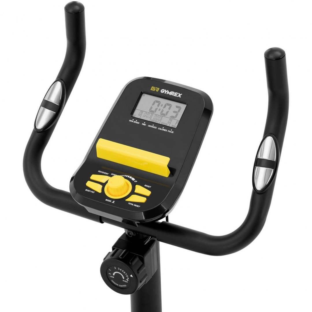 Rower rowerek stacjonarny treningowy LCD do 110 kg - koło zamachowe 4 kg GYMREX Rower rowerek stacjonarny treningowy LCD do 110 kg - koło zamachowe 4 kg GYMREX